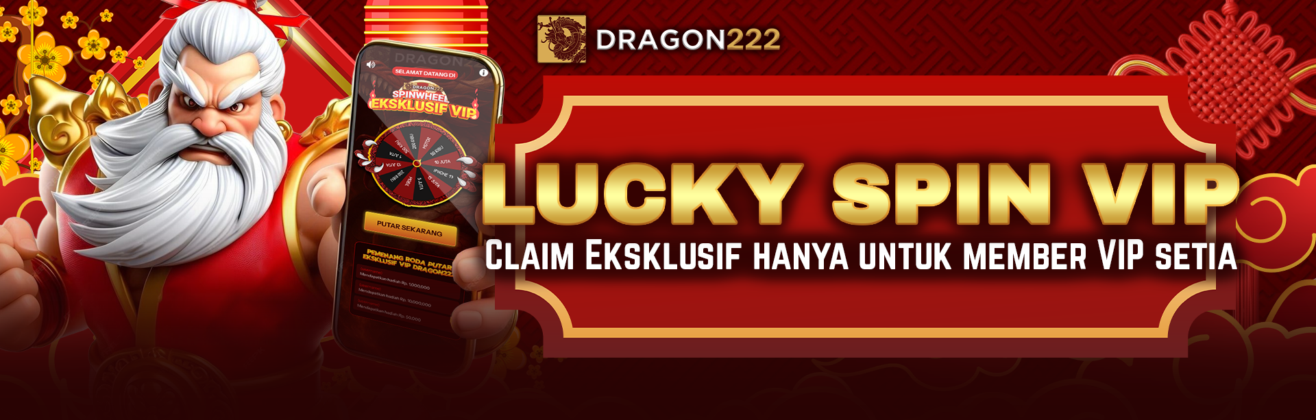Promotjonsbanner for Lucky Spins Casino som viser spillautomater